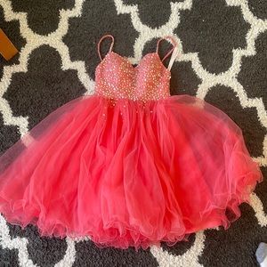 JJs House, watermelon pink tule cupcake mini dress